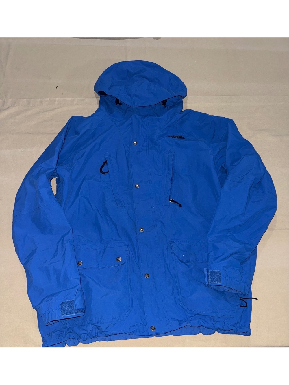 The North Face blue hooded jacket